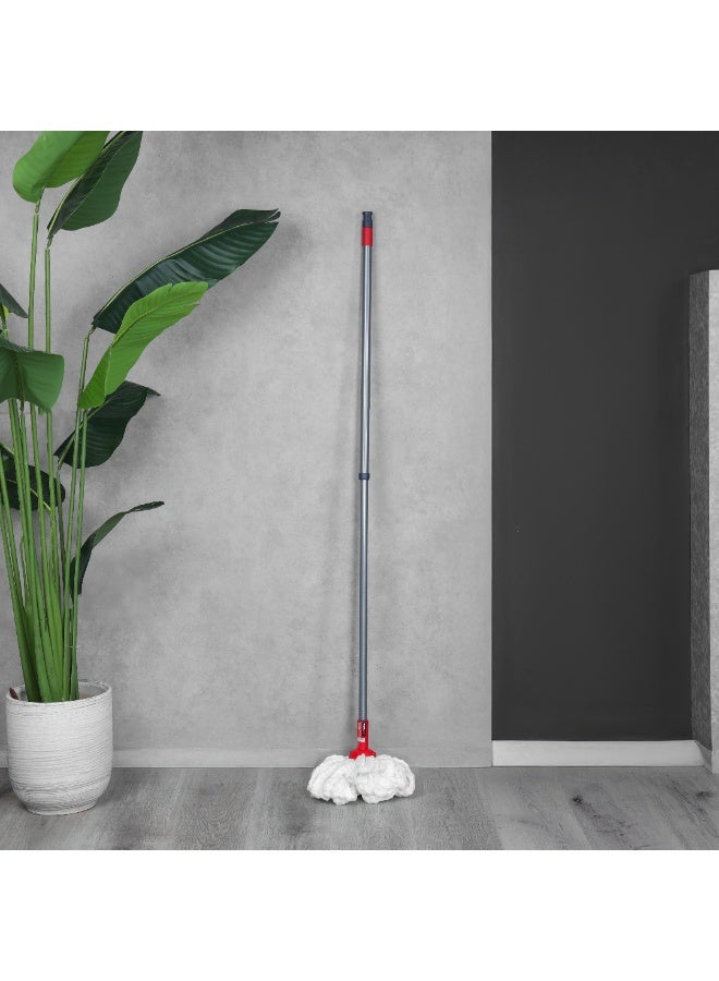 Royalford One-Click Series Easy Mop with Iron Handle RF12758 Super Absorbent Cotton Threads Mildew Resistant for all Floor Types Easy Clean - Image 4